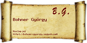 Bohner György névjegykártya