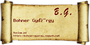 Bohner György névjegykártya