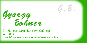 gyorgy bohner business card